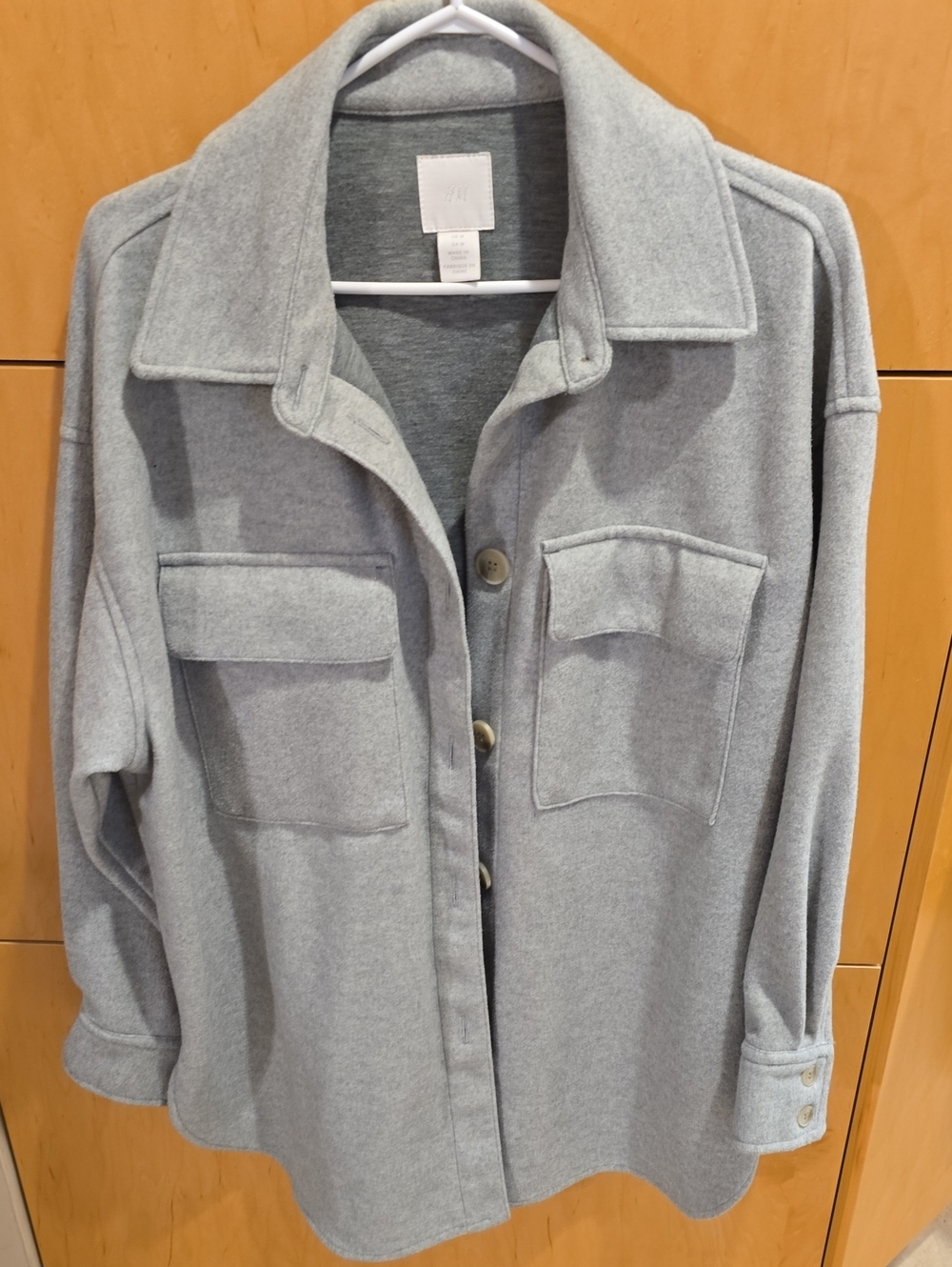 H&M Shacket oversized light grey med